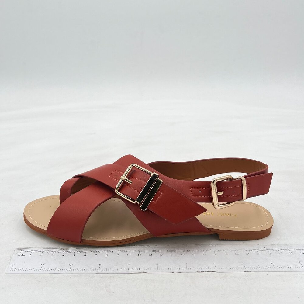 Womens Open Round Toe Cross-Strap Sandals Dress Buckle Casual Summer Gladiator S